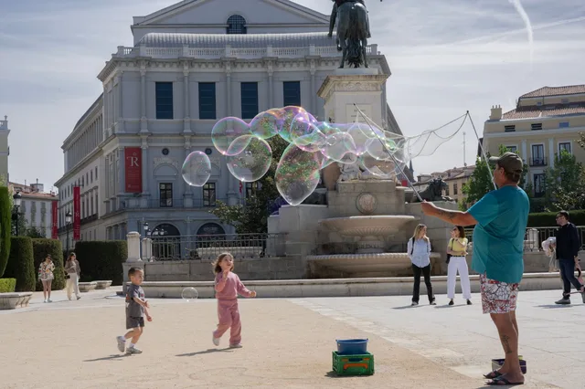 Family enjoying Madrid with kids